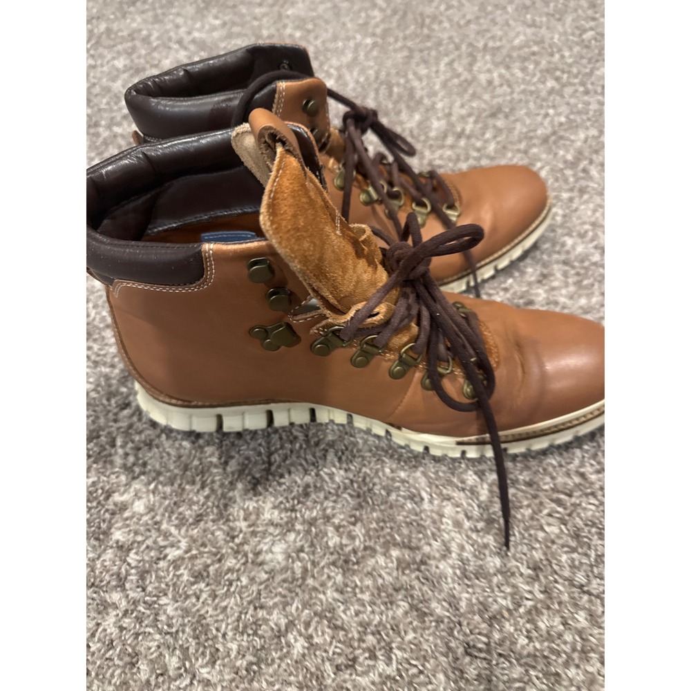 Cole Haan Zerogrand Hiker Boots Tan Leather Water Resistant C25555 Mens 10.5 M